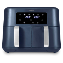 Tower T17137MNB Vortx 8.5L Dual Basket Air Fryer Digital - Midnight Blue & Chrome