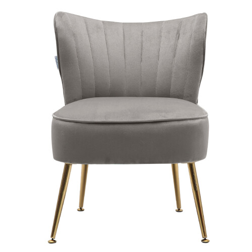 Living And Home Modern Grey Armless Wingback Accent Chair 2