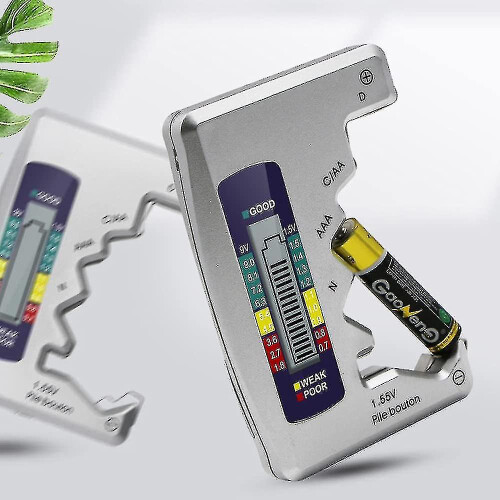 (silver) Universal Battery Tester Digital Battery Checker Battery Capacity Level Detector 1
