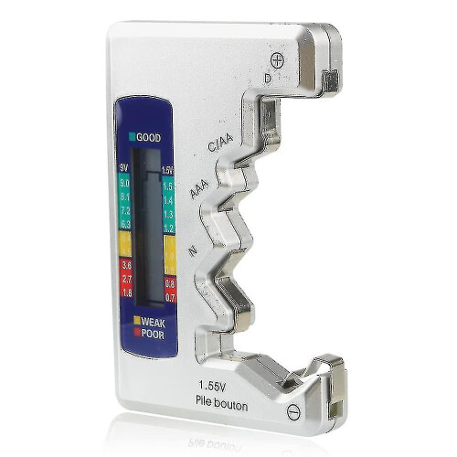 (silver) Universal Battery Tester Digital Battery Checker Battery Capacity Level Detector