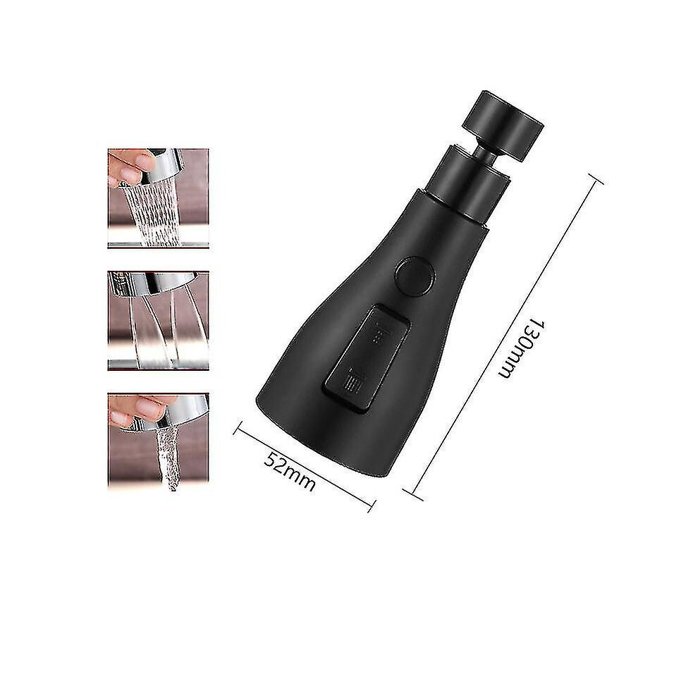(Black) Kitchen Sink Faucet Water Tap Spray Head 360 Swivel Replacement Sprayer Nozzle-image-OPC-PFPDYJ6-NEW