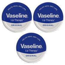 Vaseline Lip Therapy Petroleum Jelly Original Lip Balm 20g Pack Of 3 | Protects & Relieves Dry & Dull Chapped Lips |Heal & Restore Comfort
