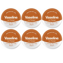 Vaseline Lip Therapy Cocoa Butter Lip Balm 20g Pack Of 6 |Instantly Softens & Soothers Dry Lips |Relieves Dry, Dull & Cracked Lips |Healthy Looking