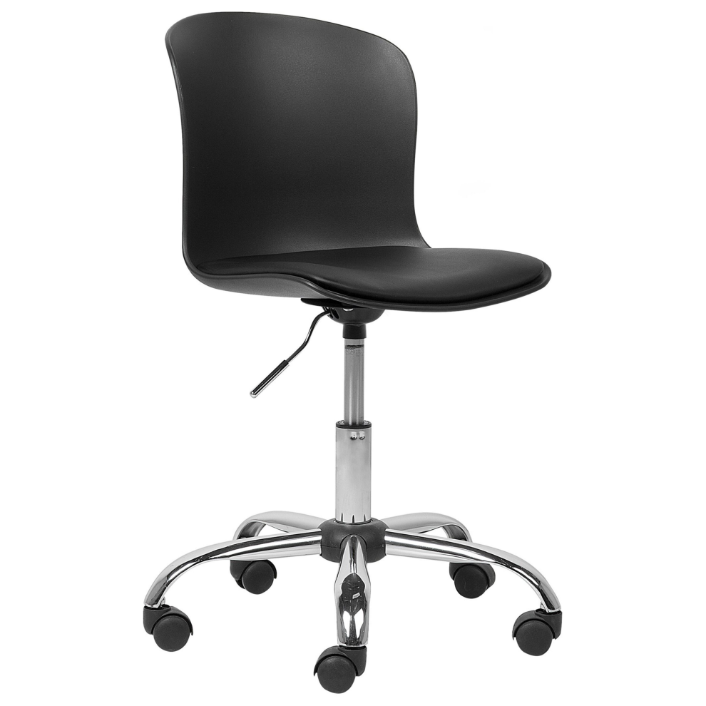 Desk Chair Swivel VAMO Faux Leather Black