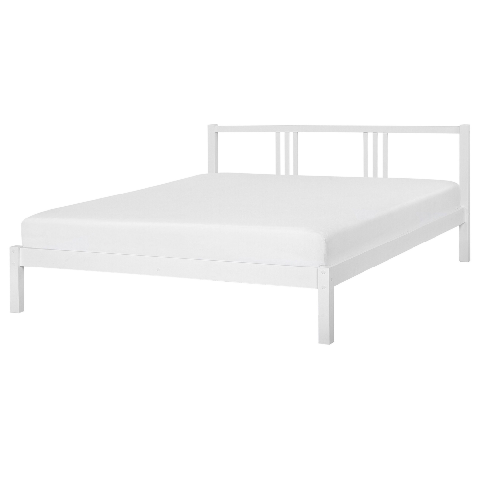 Bed Pine Wood VANNES 160 x 200 cm (EU King Size) White