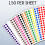 (Assorted) 10mm Coloured Sticker Round Dot Circle with 10 Color Label 150 Sticker Per Sheet 5