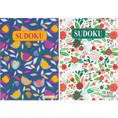 A5 Sudoku 110 Puzzle Brain Teasers Floral Cover