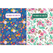 A5 Word Search 110 Puzzle Brain Teasers Floral Cover