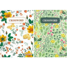 A5 Crossword 110 Puzzle Brain Teasers Floral Cover