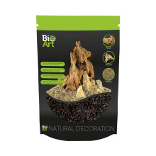 (Black Gravel) BioArt 800g Gravel for Terrarium Natural Decorative Soil Substrate Decor Pebbles Stones Aquatic Plant Black Yellow Brown