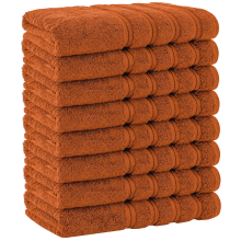 (Orange) 8x Large Bath Sheets 100% Egyptian Cotton Soft Big Size Jumbo Bath Towels 500GSM