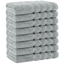 (Silver) 8x Large Bath Sheets 100% Egyptian Cotton Soft Big Size Jumbo Bath Towels 500GSM
