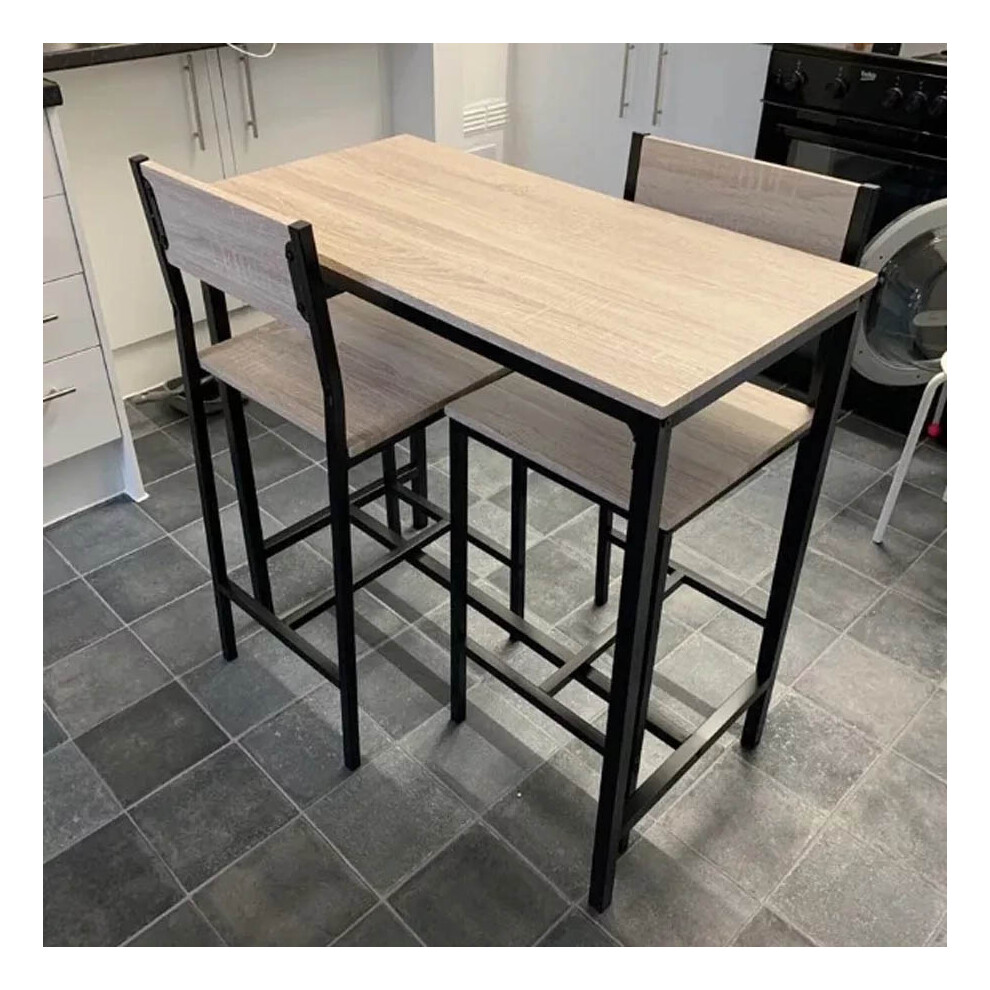 Breakfast Bar Table And Stools Kitchen Dining Room Industrial Modern