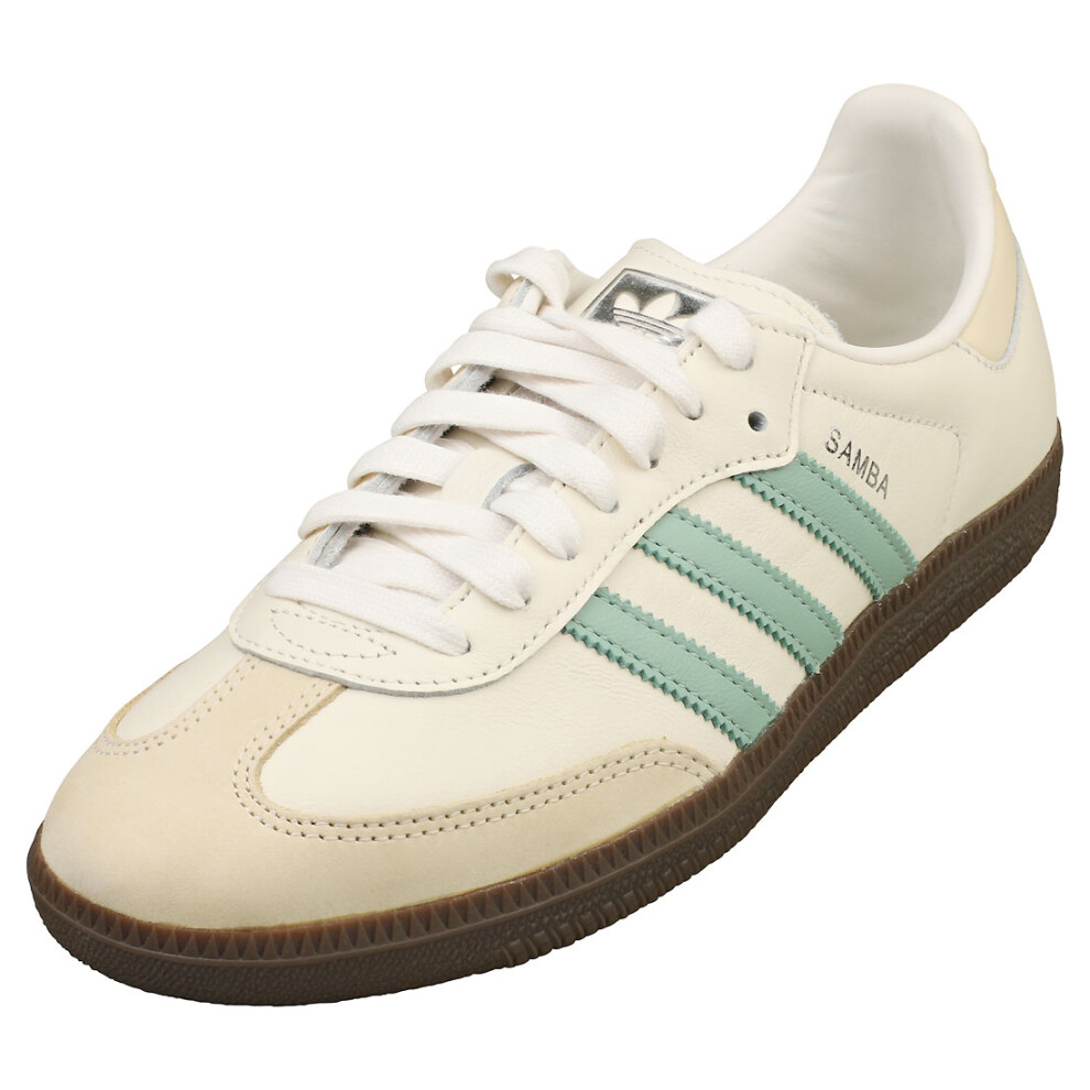 (3.5) adidas Samba Og Womens Fashion Trainers in Off White Green