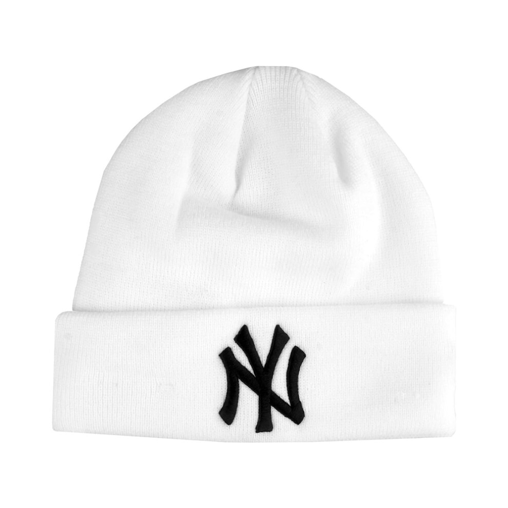 New Era NY Yankees Cuff Knit Beanie Hat White