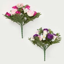 Rose & Lily Bouquet, Pink & Purple Set of 2