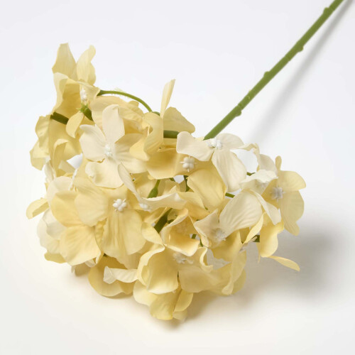 Homescapes Artificial Stem of Yellow Hydrangea Flowers, 60 cm 2