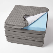 (Charcoal Grey, 150 x 50 x 10 cm) Quilted Orthopaedic Booster Cushion Cover
