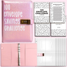 Envelopes Money Saving Challenge Binder with Lock,Money Saving Challenge Budget Binder with Cash Envelopes
