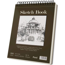 9 x 12 inches Sketch Book, Top Spiral Bound Sketch Pad, 1 Pack 100-Sheets (68lb/100gsm), Acid Free Art Sketchbook Artistic Drawing Painting