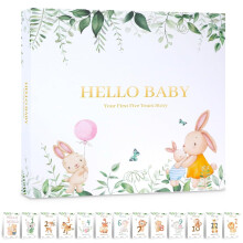 Memory Book Album: First 5 Year Baby Books for kid,Gender Neutral Woodland Scrapbook Keepsake, Journal and Photo Album(13 Milestone Cards Included)