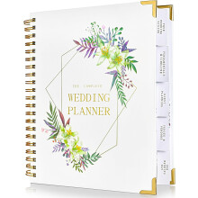 Wedding Planner Book,Wedding Binder with Checklists Budget, Hardcover with 5 Inner Folders, Wedding Notebook Engagement Gift