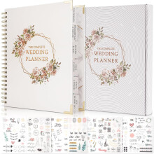 Planning Book, Wedding Planner, Ultimate Engagement Diary Gift with Countdown Calendar, Tips & Checklists, 6 Inner Pockets, 230 Stickers