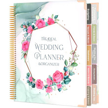 176 Pages Wedding Planner for Bride Engagement Gifts Bridal Planning Notebook with Sticker Checklists Pockets & Calendars Wedding Binder