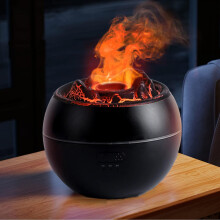 Essential Oil Diffuser, Volcano Fire Flame Aromatherapy Diffuser, 360ml Ultrasonic Cool Mist Humidifier, Scent Aroma Diffuser with 7 Colors Light