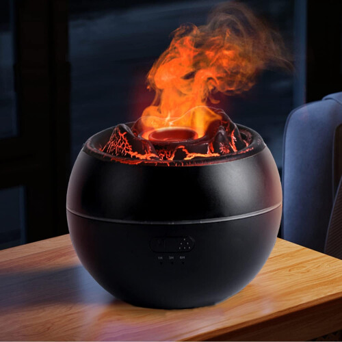 Essential Oil Diffuser, Volcano Fire Flame Aromatherapy Diffuser, 360ml Ultrasonic Cool Mist Humidifier, Scent Aroma Diffuser with 7 Colors Light 1