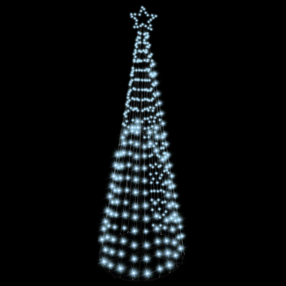 (4.6FT) Maypole Christmas Cone Tree Star Topper Cool White LED Lights