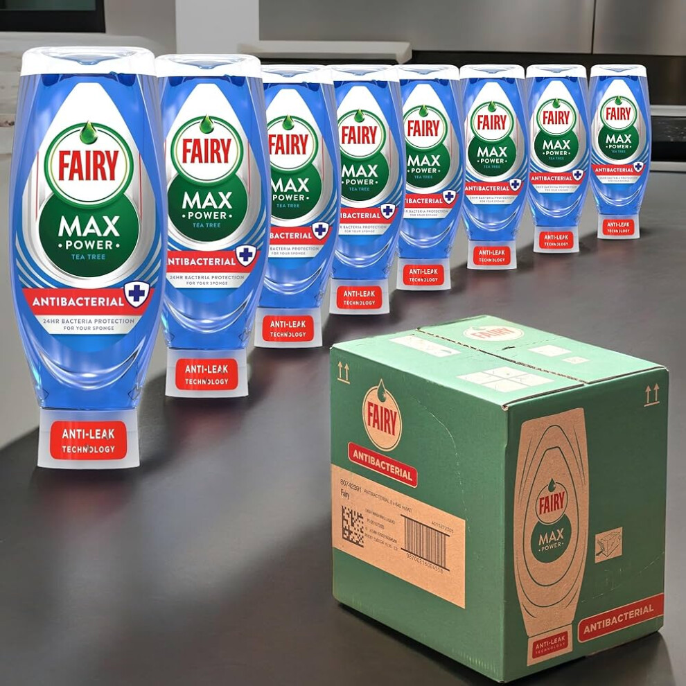 (Antibacterial) Fairy Max Power Antibacterial OR Original Washing Up Liquid (8x 640ml) Bulk Buy