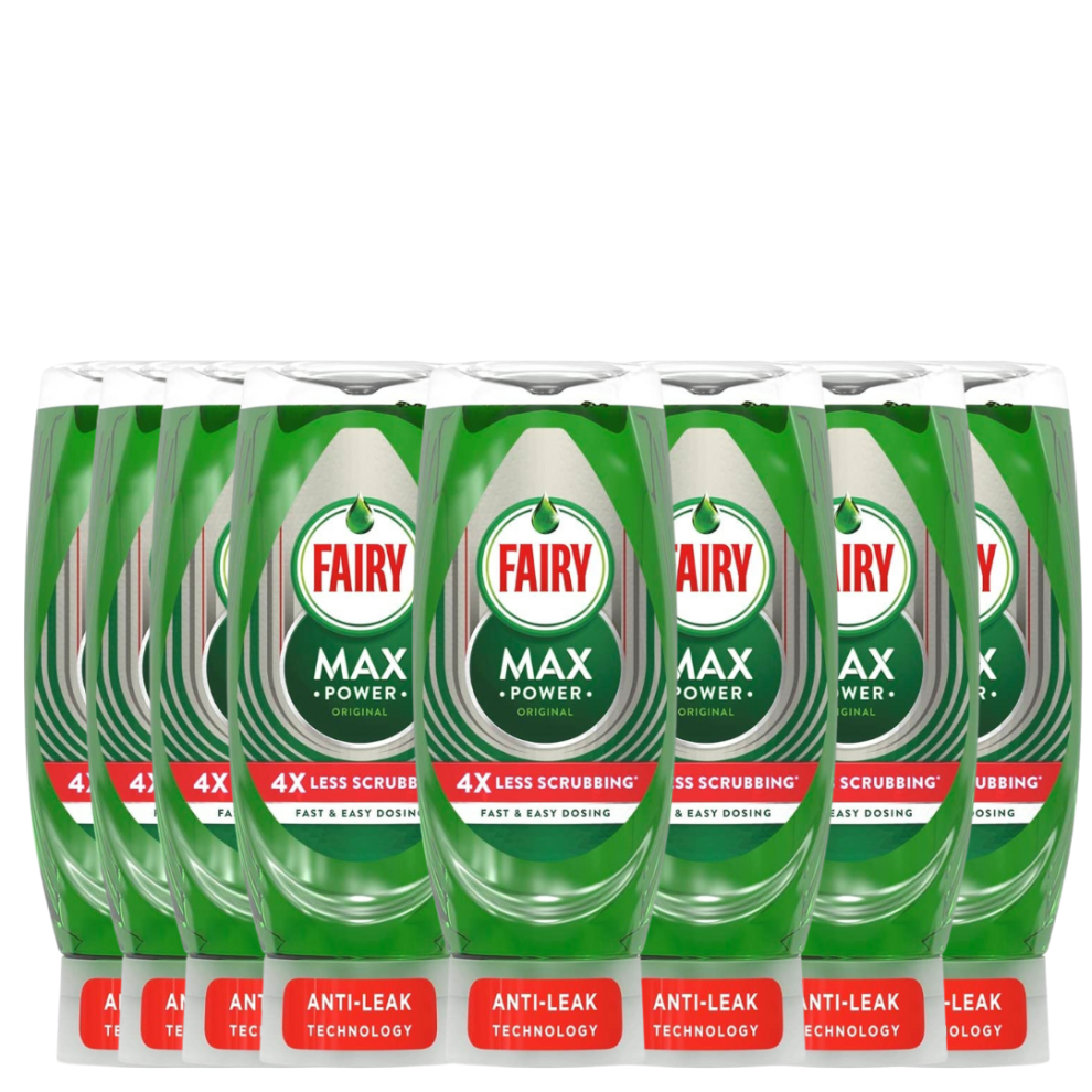 (Original) Fairy Max Power Antibacterial OR Original Washing Up Liquid (8x 640ml) Bulk Buy