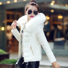 (White, UK 14) Women Lady Winter Fur Hooded Padded jacket Coat UK