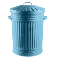 Retro Dustbin Rubbish Waste Animal Feed Bin - Duck Egg Blue Bin 45L