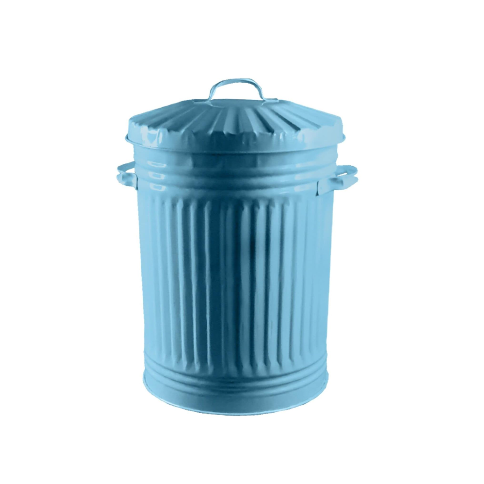 Ketoplastics Retro Dustbin Rubbish Waste Animal Feed Bin - Duck Egg Bin 45L Blue