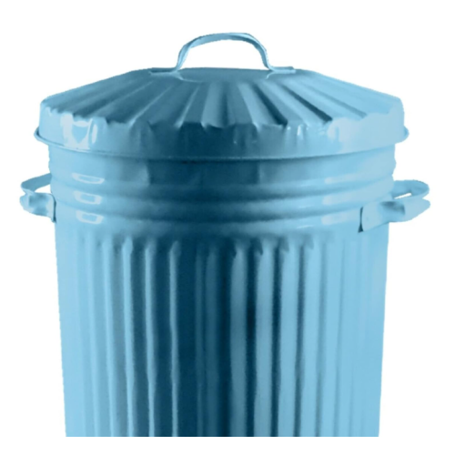 Retro Dustbin Rubbish Waste Animal Feed Bin - Duck Egg Blue Bin 45L 1
