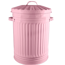 Retro Dustbin Rubbish Waste Animal Feed Bin - Baby Pink Bin 45L