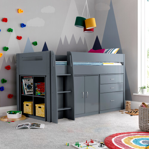 Bedmaster Lacy Grey Storage Mid Sleeper Bed 1