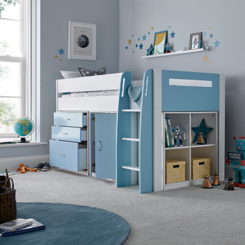 Bedmaster Lacy Blue Storage Mid Sleeper Bed