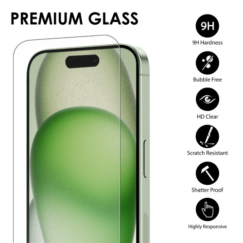 4-Pack Screen Protector for iPhone 15 6.1-Inch Tempered Glass Film 2