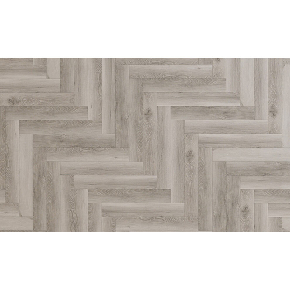 (2.57 Mâ² / Pack Light Oak Grey 1051-26) Aspen Wood Effect Click Laminate Flooring - Herringbone(8Mm) 9504945888965