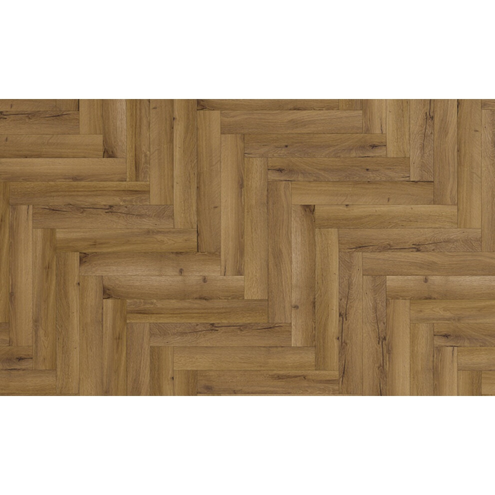(2.57 Mâ² / Pack Traditional Oak 9234-7) Aspen Wood Effect Click Laminate Flooring - Herringbone(8Mm) 9508492979879