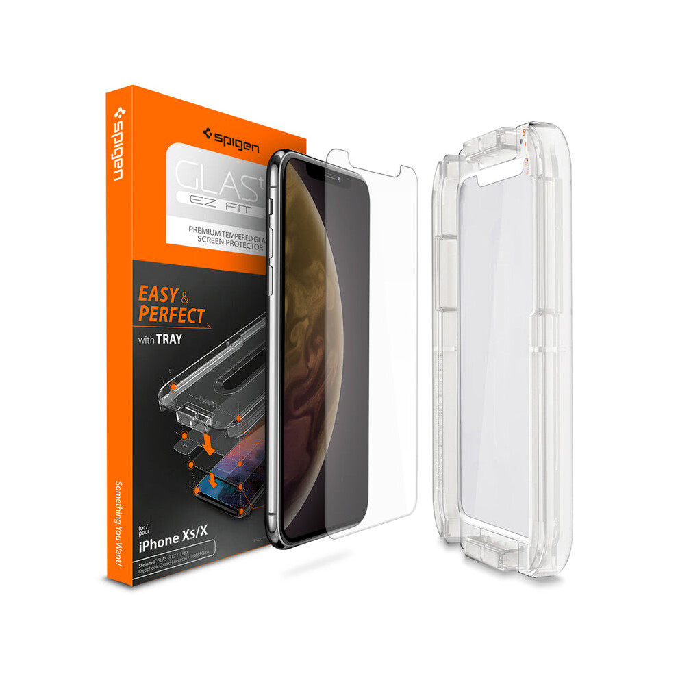 Spigen iPhone XS [Glas.tR EZ Fit] Tempered Glass (1PC)