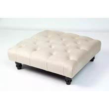(Cream) Chesterfield Upholstered Stool Pouffe 50x50x25cm