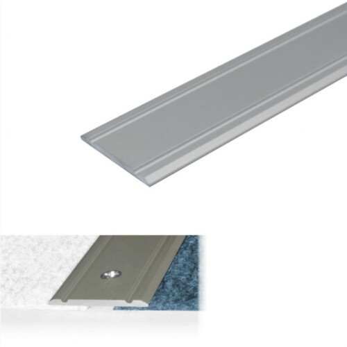 (0.93m, Silver) A02 30mm Anodised Aluminium Flat Door Threshold Strip