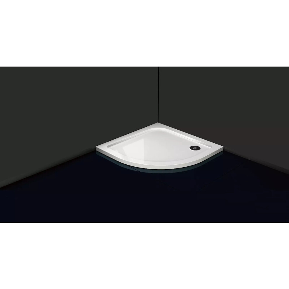 (900 X 900Mm) Quadrant White Stone Shower Tray For Shower Enclosure Slimline Heavy Free Waste 5060725142497