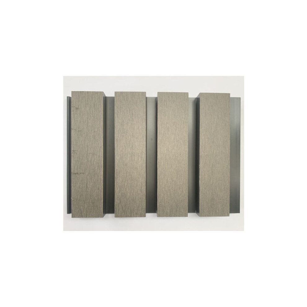 (Grey Slatted Boards, 15) Square Slatted Composite Cladding Plastic Exterior