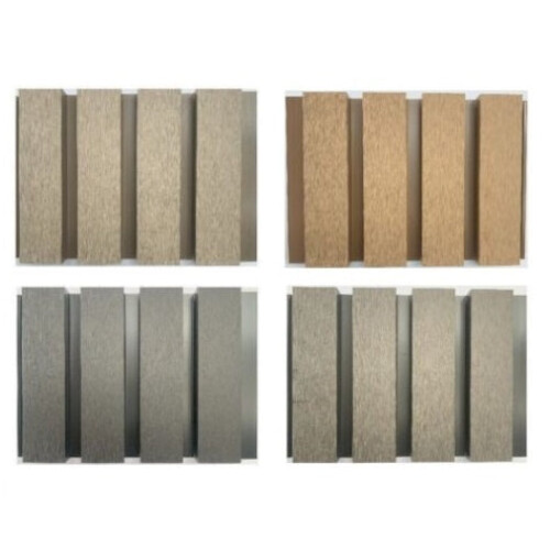 (Beige Slatted Boards, 10) Square Slatted Composite Cladding Plastic Exterior 1
