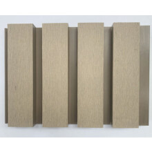 (Beige Slatted Boards, 20) Square Slatted Composite Cladding Plastic Exterior